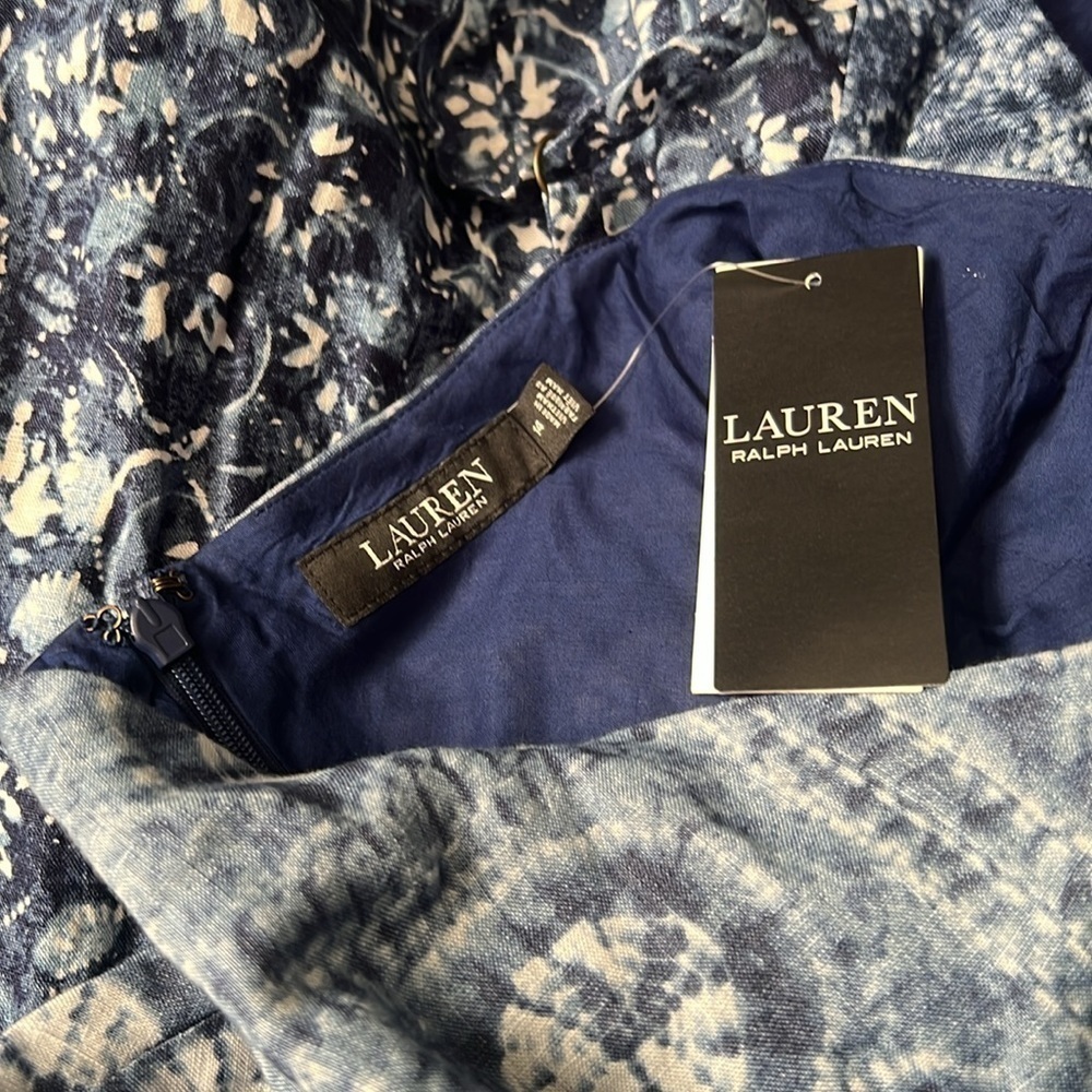 Lauren Ralph Lauren Patchwork-Print Linen Sleeveless Dress - Picture 5 of 8